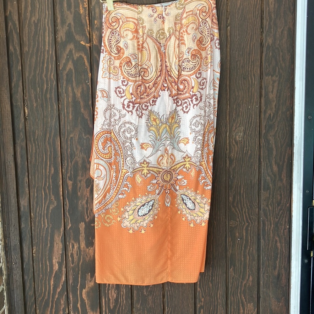 H&M paisley print asymmetrical wrap skirt woman’s size 2 - Picture 6 of 7